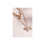Classy double layer heart& butterfly  charming  necklace