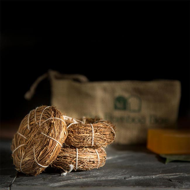 Exfoliating Body Scrubber | Vetiver Roots (Khas) | Handwoven Khas Loofah