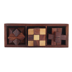 Wooden 3D Puzzles Game 3-in-1 Soma Cube Interlocking Block Snake Cube