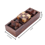 Wooden 3D Puzzles Game 3-in-1 Soma Cube Interlocking Block Snake Cube