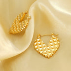 Stainless steel earrings Heart shape Anti tarnish and Anti Allergic 18 k gold plating