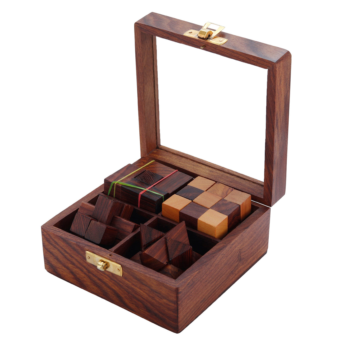 Wooden 3D Puzzle 4 in One Game Set