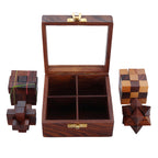 Wooden 3D Puzzle 4 in One Game Set