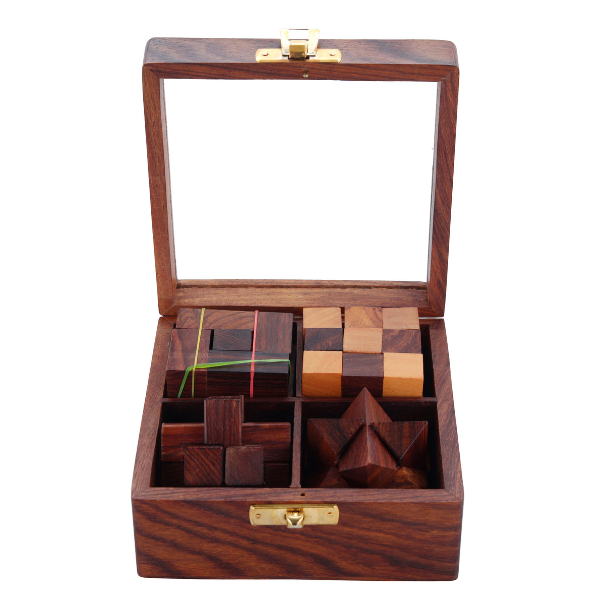 Wooden 3D Puzzle 4 in One Game Set