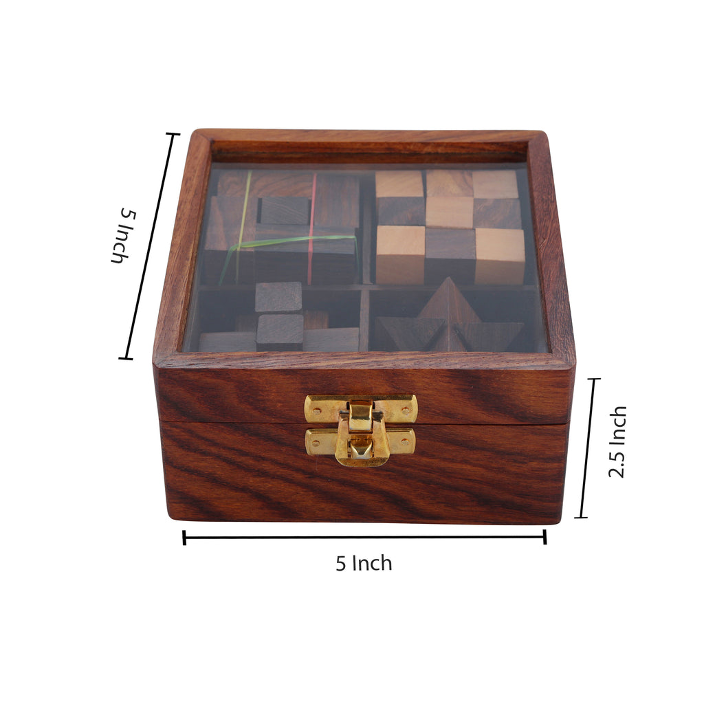 Wooden 3D Puzzle 4 in One Game Set
