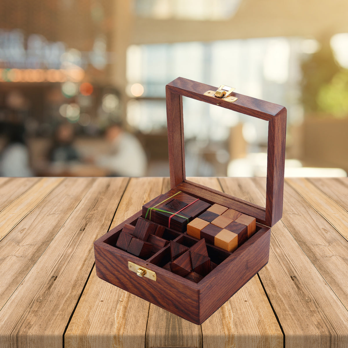 Wooden 3D Puzzle 4 in One Game Set