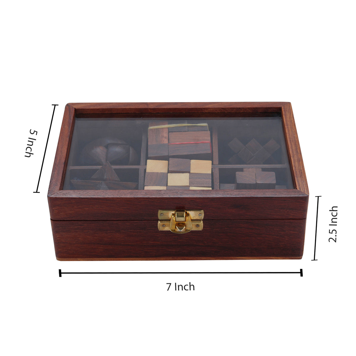 Wooden 3D Puzzle Six in One Game Set