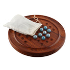 Solitaire Board Game with Glass Marbles 9"