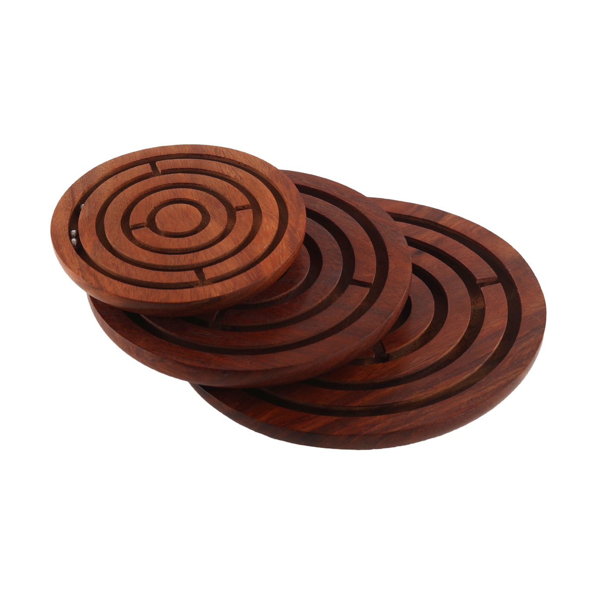 Wooden Labyrinth Ball-in-a-Maze Puzzle 4"