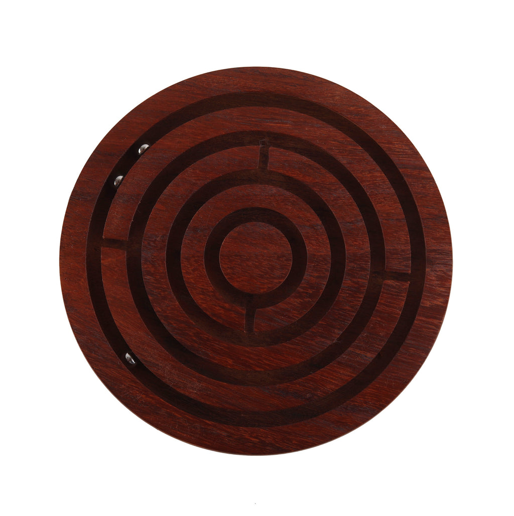 Wooden Labyrinth Ball-in-a-Maze Puzzle 4"