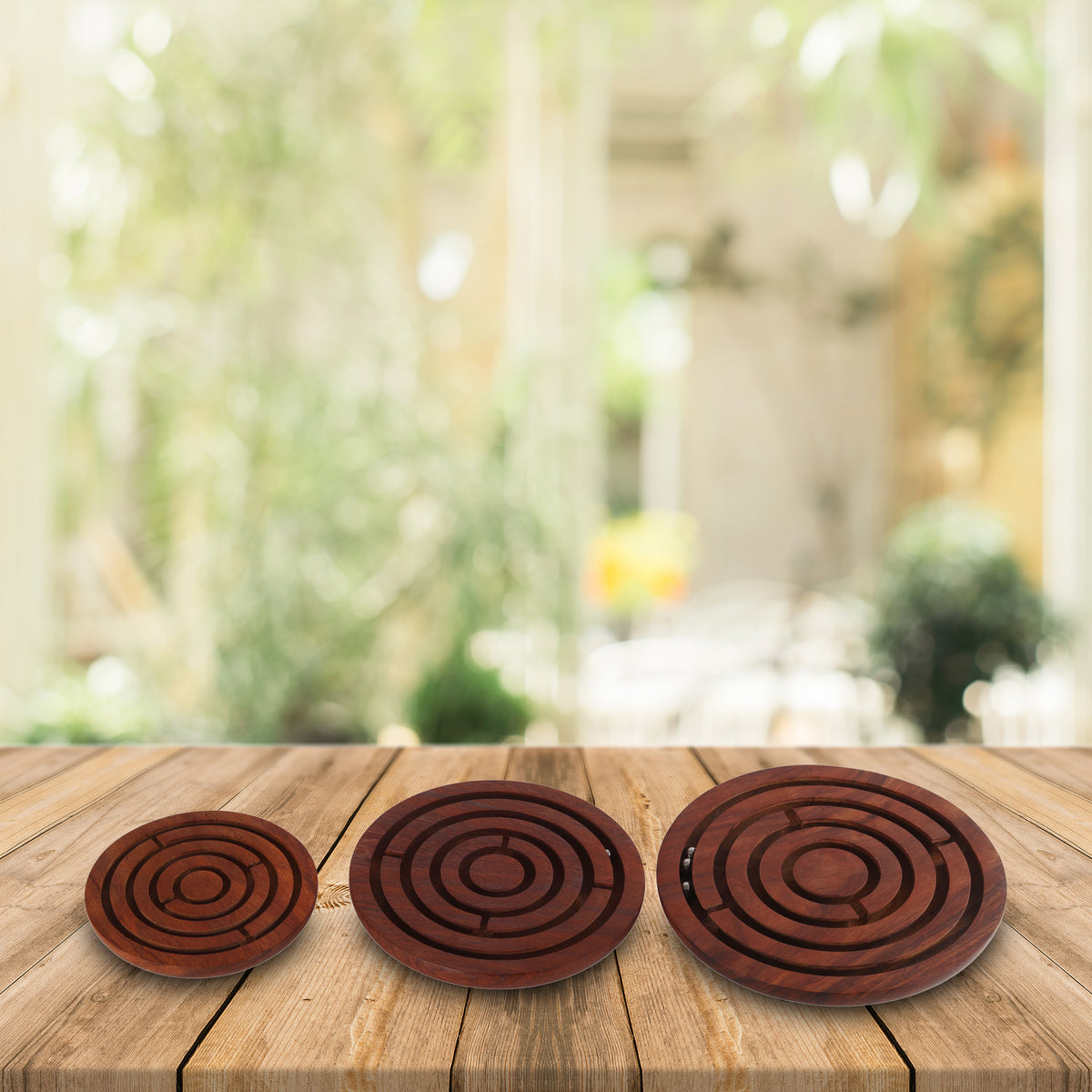 Wooden Labyrinth Ball-in-a-Maze Puzzle 5"