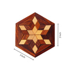 Handmade Hexagonal Wood Tangram Puzzle Game / Star Jigsaw