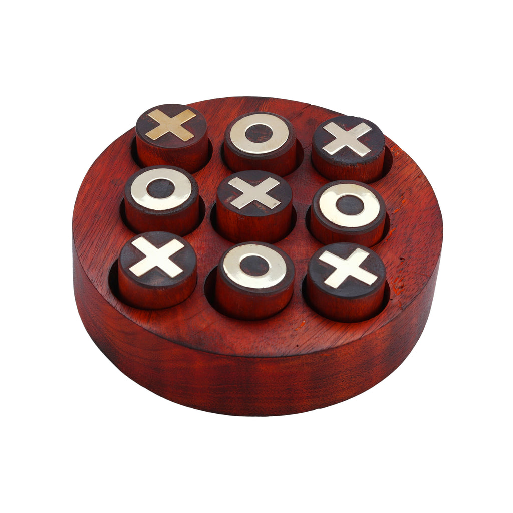 Wooden Noughts Crosses Tic Tac Toe Pedagogical Board Game