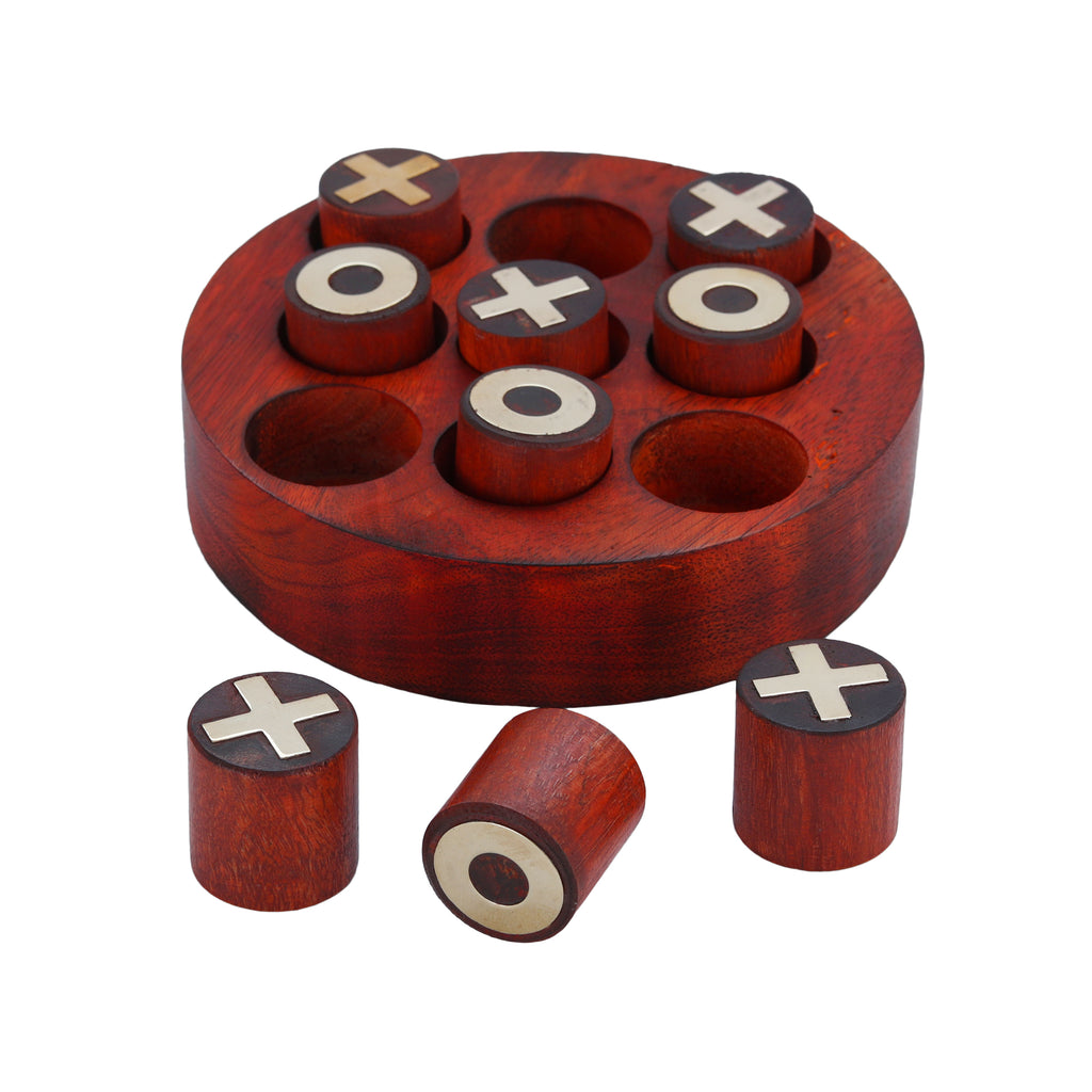 Wooden Noughts Crosses Tic Tac Toe Pedagogical Board Game