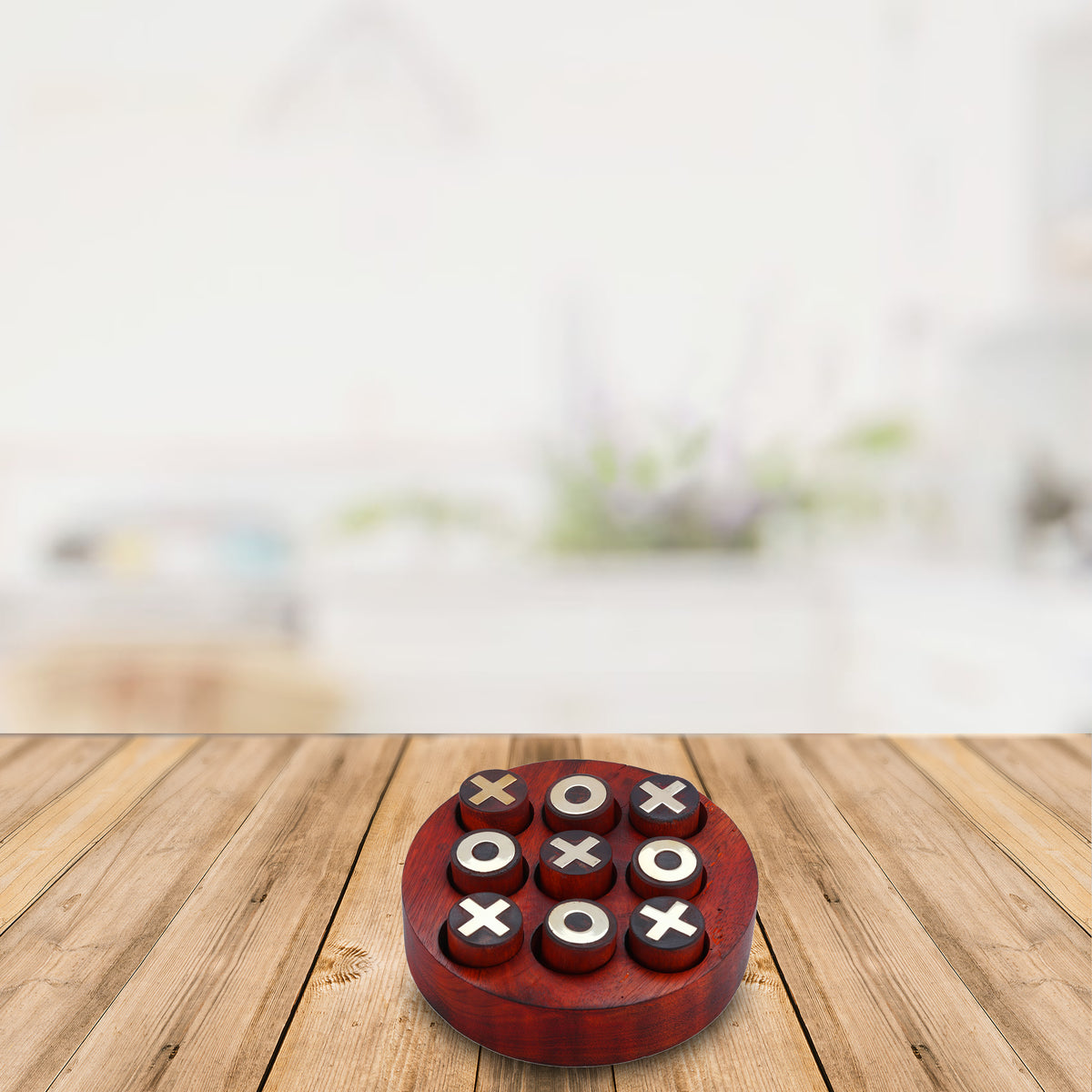 Wooden Noughts Crosses Tic Tac Toe Pedagogical Board Game
