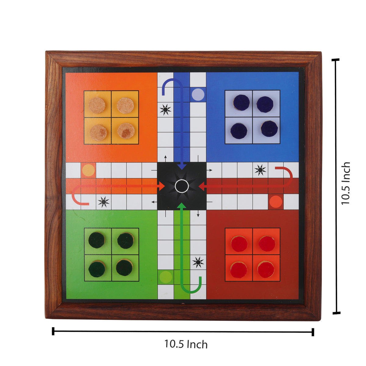 Handmade Wooden Classic 2 in 1 Magnetic Ludo Snakes and Ladders Set