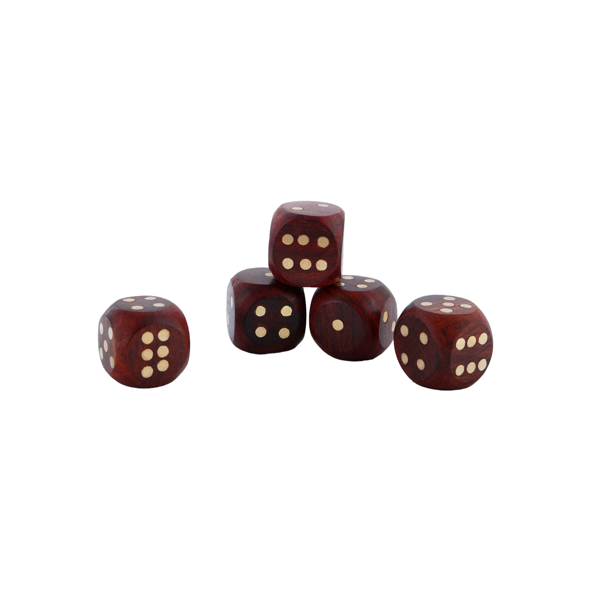 Handcrafted Box and 5 Dice Set Paperweight Puzzles Wooden Toys and Games