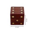 Handcrafted Box and 5 Dice Set Paperweight Puzzles Wooden Toys and Games