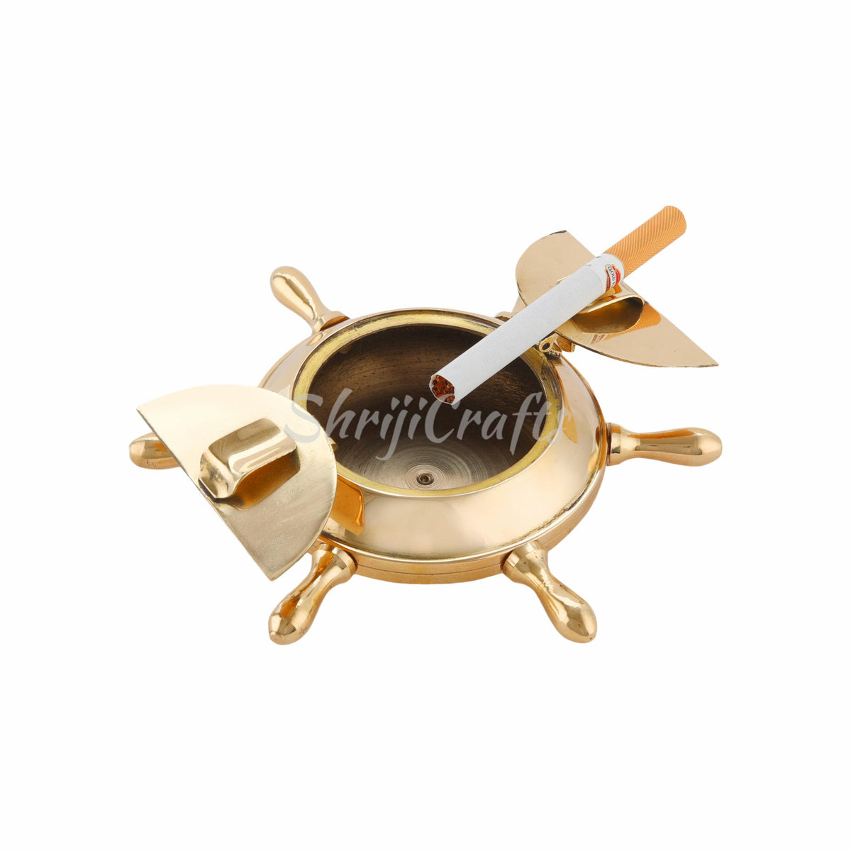 Nautical Wheel Design Cigarettes Ashtray for Outdoor Indoor, Unique for Home Office Tabletop Decoration