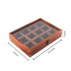 Sheesham Wood 12 Containers Spice Box with Spoon - Wooden Masala Box Set