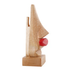Handmade Wooden Nose Shaped Spectacle Specs Eyeglass Sunglasses Holder Stand with Black Mustache
