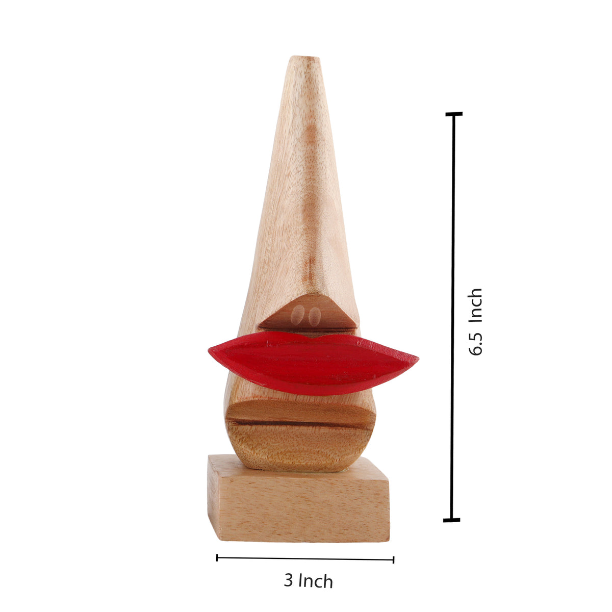 Handmade Wooden Nose Shaped Spectacle Specs Eyeglass Sunglasses Holder Stand with Black Mustache