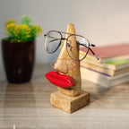 Handmade Wooden Nose Shaped Eyeglass Spectacle Holder Display Stand Home Decorative Red Lips