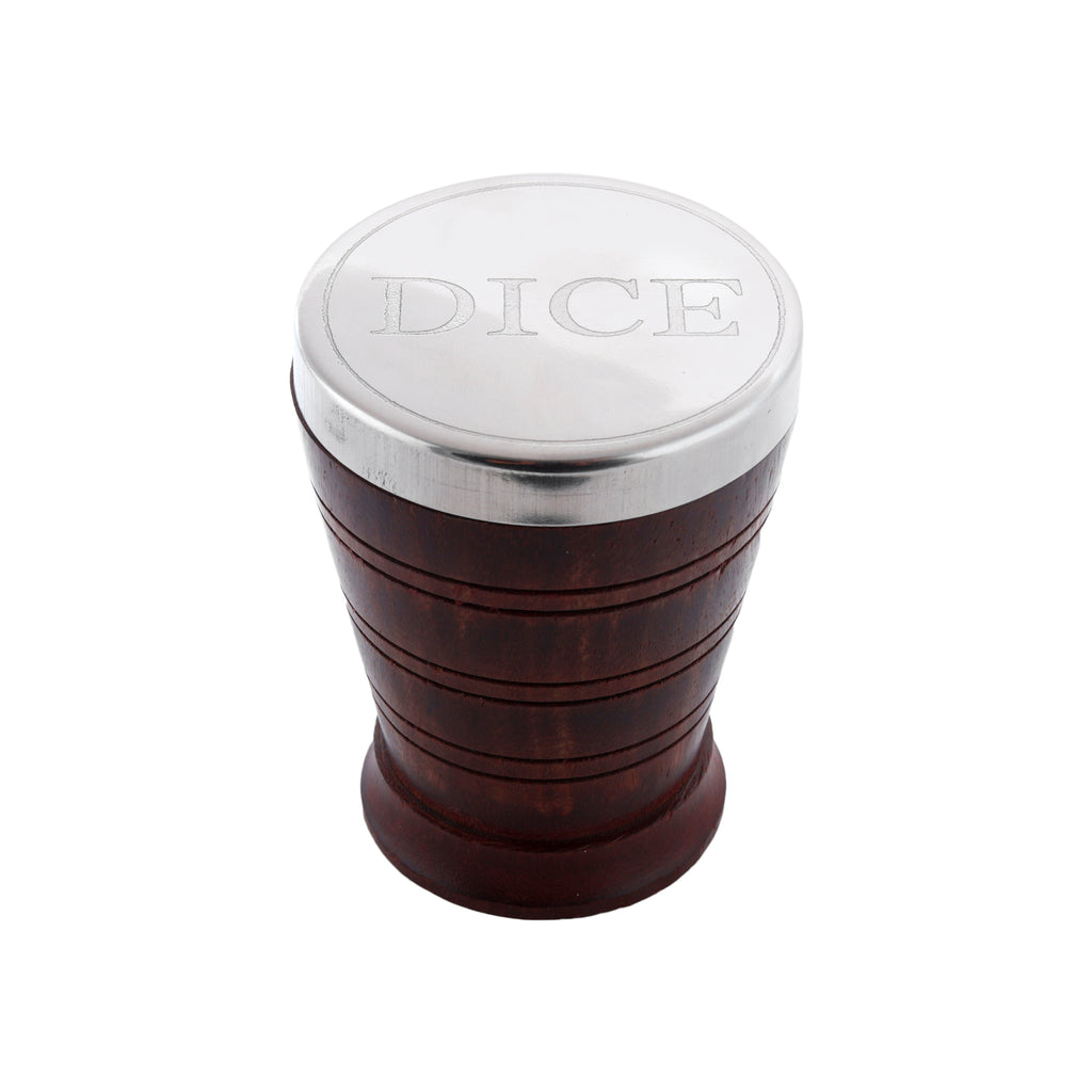 Handmade Wooden Dice Shaker Set with Five Wooden Dice