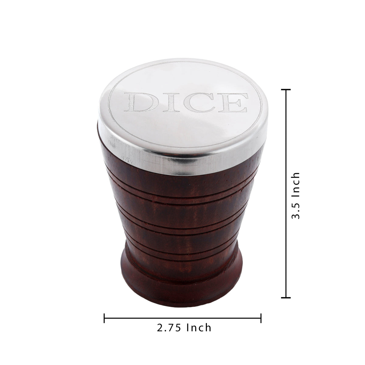 Handmade Wooden Dice Shaker Set with Five Wooden Dice