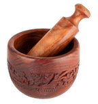 WOODEN MORTAR AND PESTLE