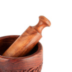 WOODEN MORTAR AND PESTLE