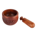 WOODEN MORTAR AND PESTLE