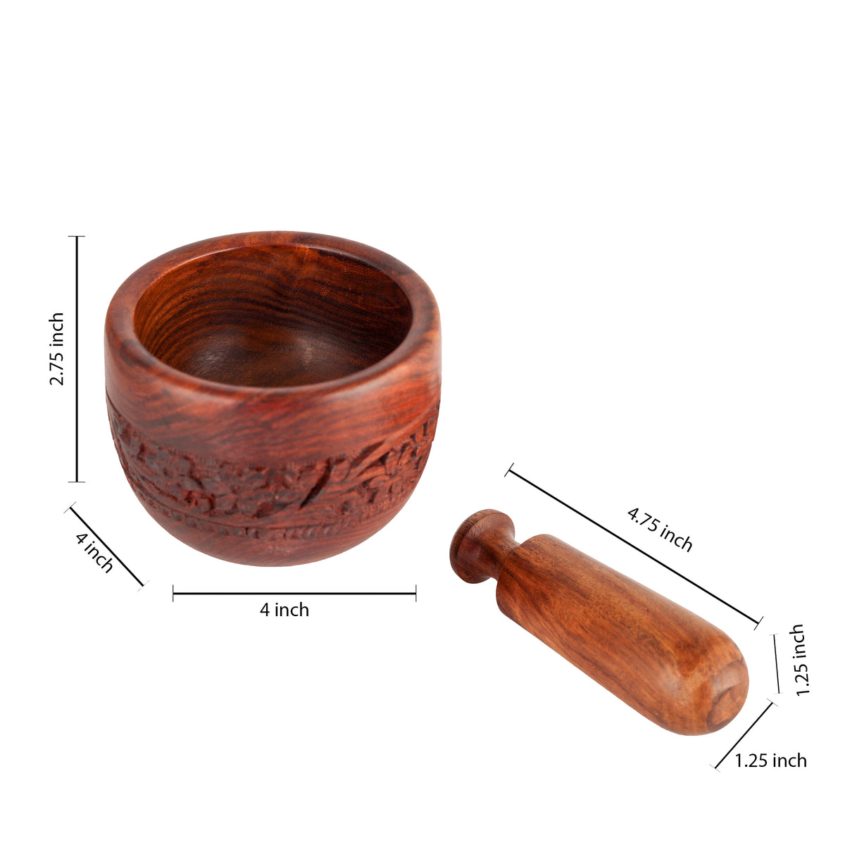 WOODEN MORTAR AND PESTLE