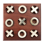 Wooden Tic Tac Toe Board Game Metal Naughts & Crosses