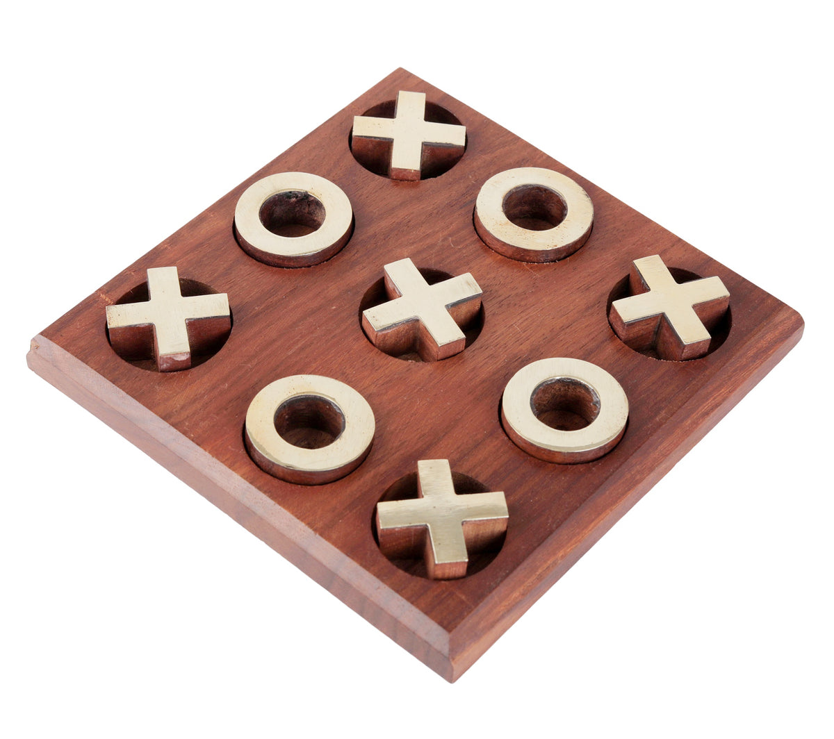 Wooden Tic Tac Toe Board Game Metal Naughts & Crosses