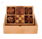 The Explorer STEM Brain Teaser Puzzle Set, 6 Wooden Mechanical Puzzles
