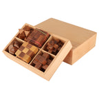 The Explorer STEM Brain Teaser Puzzle Set, 6 Wooden Mechanical Puzzles