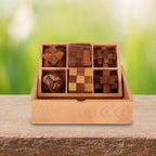 The Explorer STEM Brain Teaser Puzzle Set, 6 Wooden Mechanical Puzzles