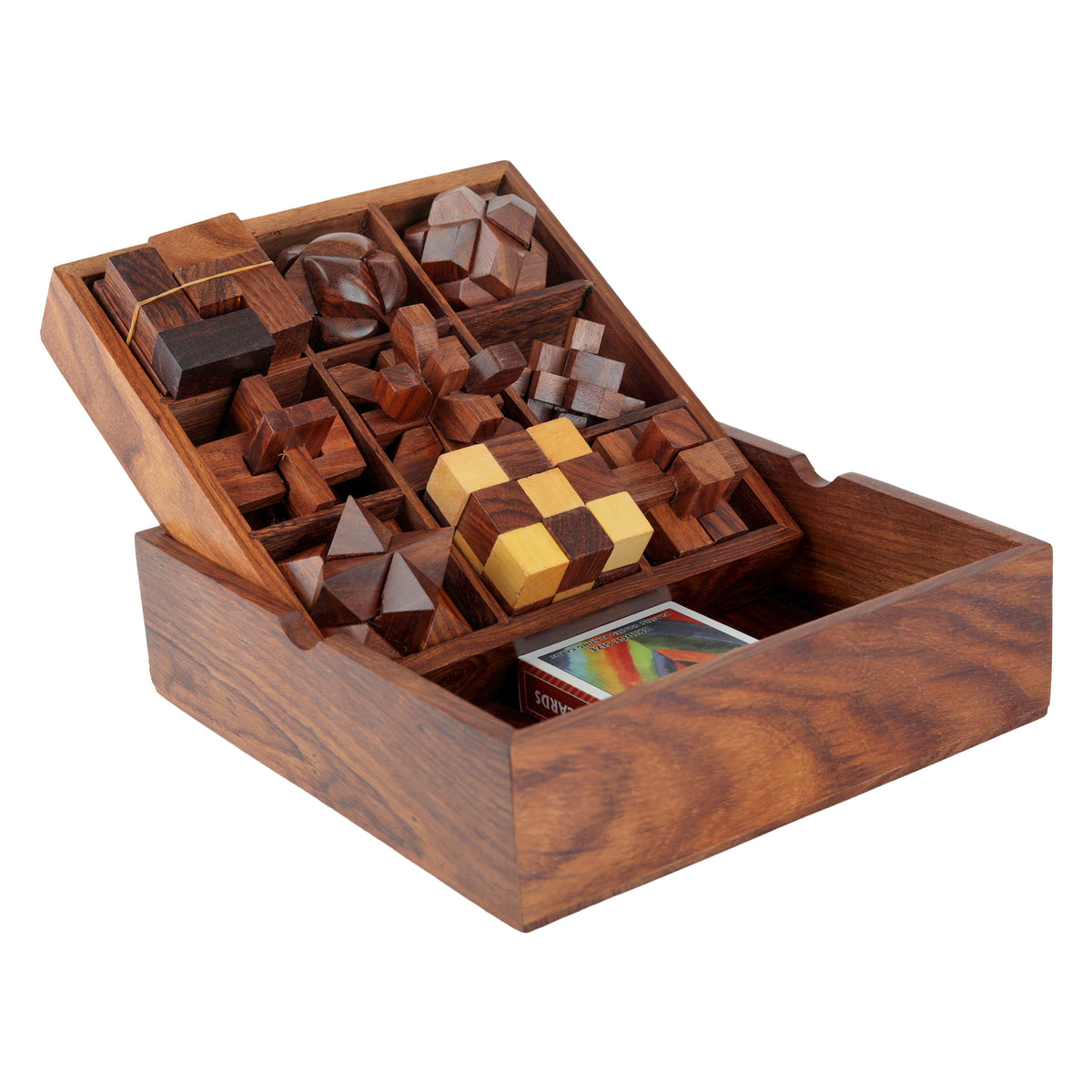 STEM Brain Teaser Puzzle Set, 9 Wooden Mechanical Puzzles