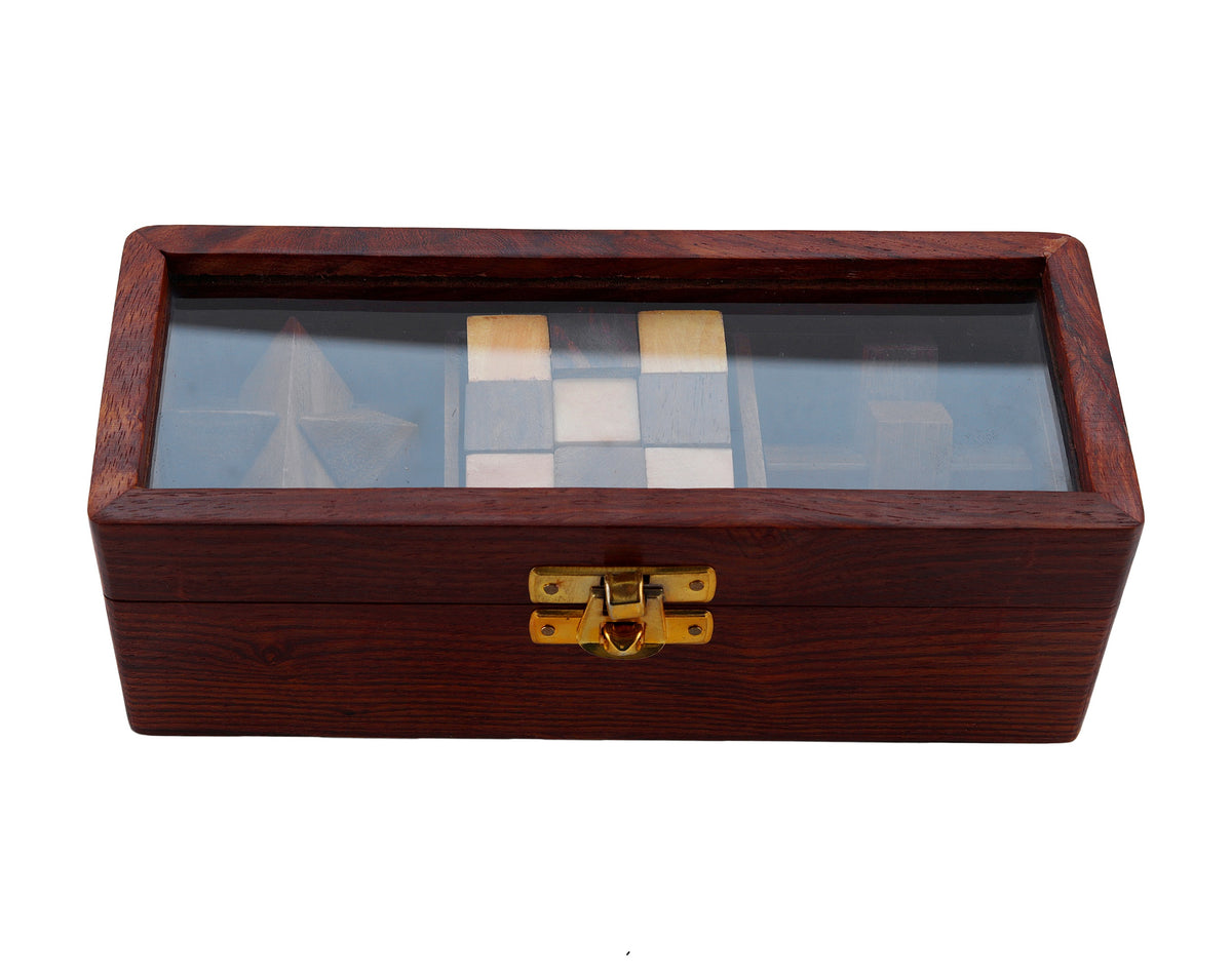 Wooden 3D Puzzles Game 3-in-1 Soma Cube/Interlocking Block/Snake Cube Game