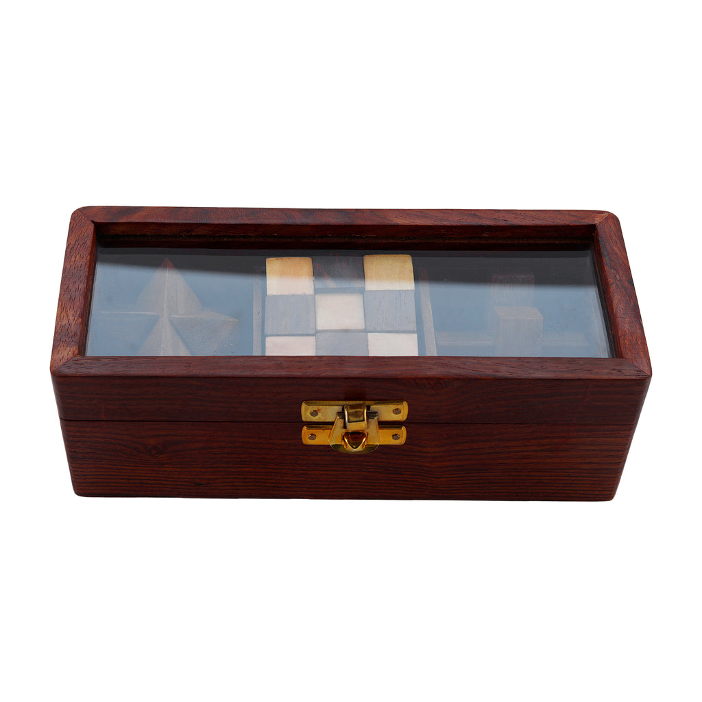 Wooden 3D Puzzles Game 3-in-1 Soma Cube/Interlocking Block/Snake Cube Game