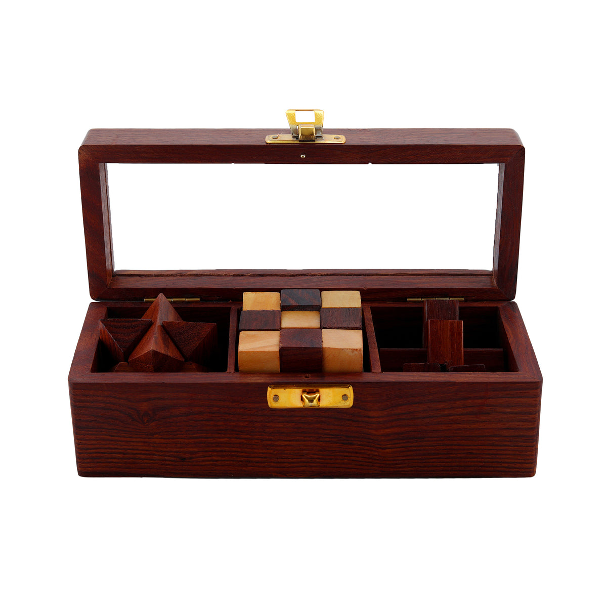 Wooden 3D Puzzles Game 3-in-1 Soma Cube/Interlocking Block/Snake Cube Game