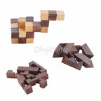 Wooden 3D Puzzles Game 3-in-1 Soma Cube/Interlocking Block/Snake Cube Game