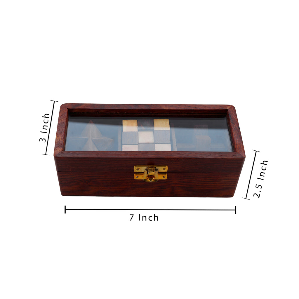 Wooden 3D Puzzles Game 3-in-1 Soma Cube/Interlocking Block/Snake Cube Game