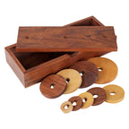 Handmade Wooden 9-Loops Tower of Hanoi Puzzle Game
