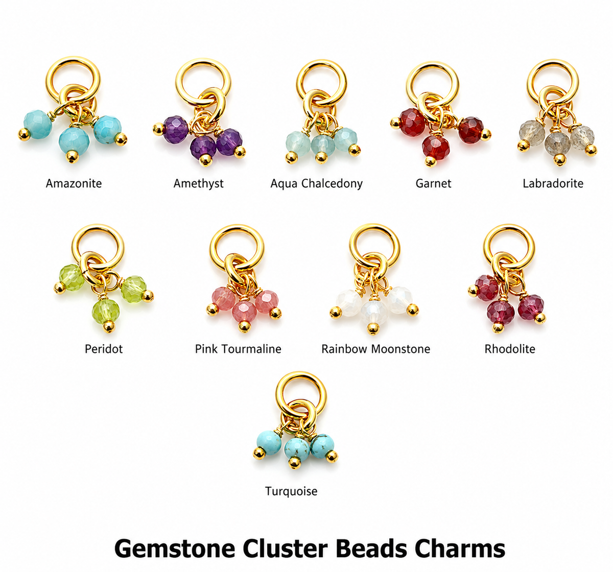 Gemstone Cluster Beads Charms