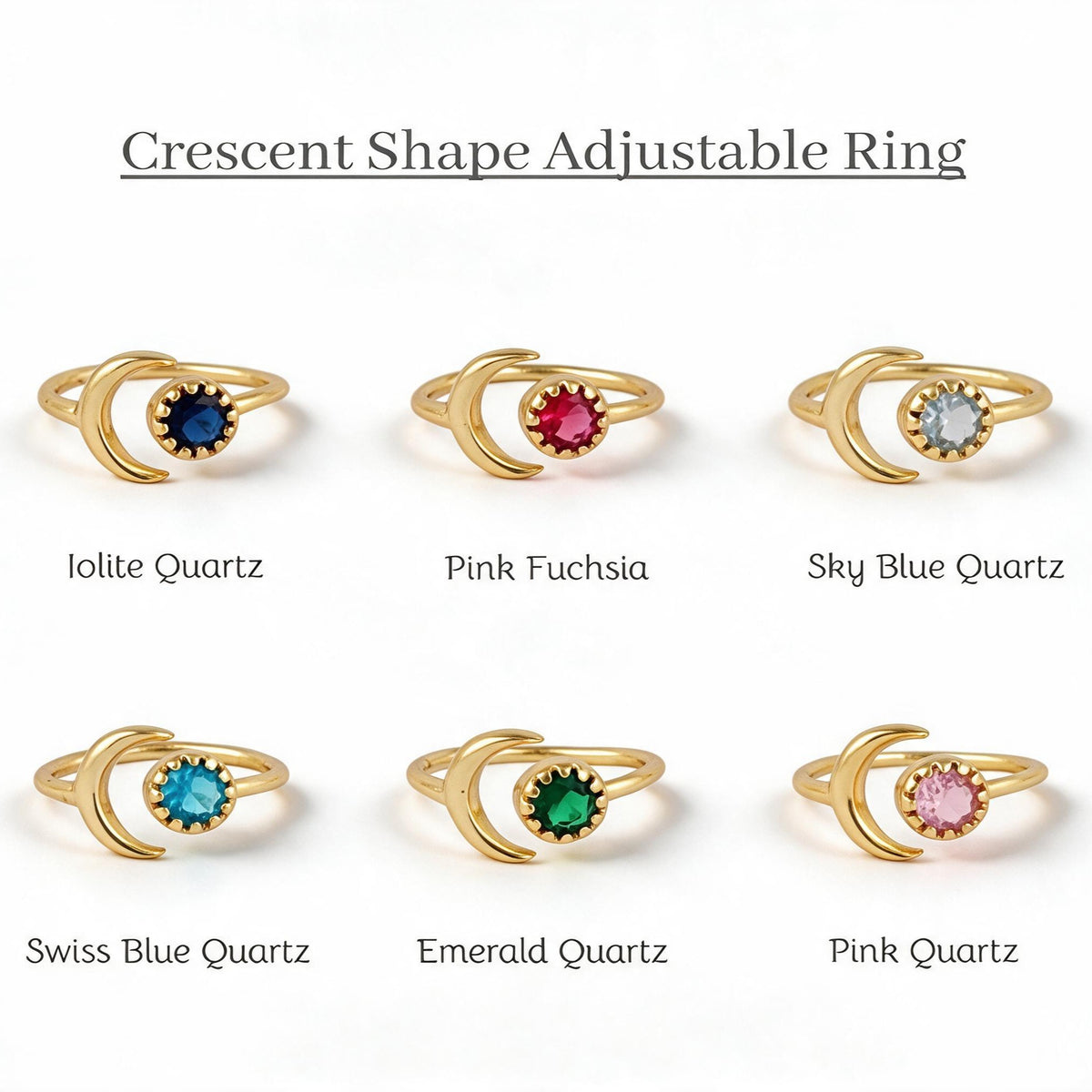 Crescent Shape Adjustable Ring