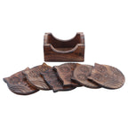 Wooden Crafted Coaster Set Of 6 With Coasters Holder (Owl Shape)