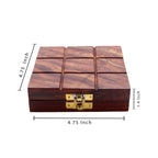 Wooden Tic Tac Toe and Solitaire Board Game Noughts and Crosses Tic Tac Toe Solitaire 2-in-1 Travel Board Game