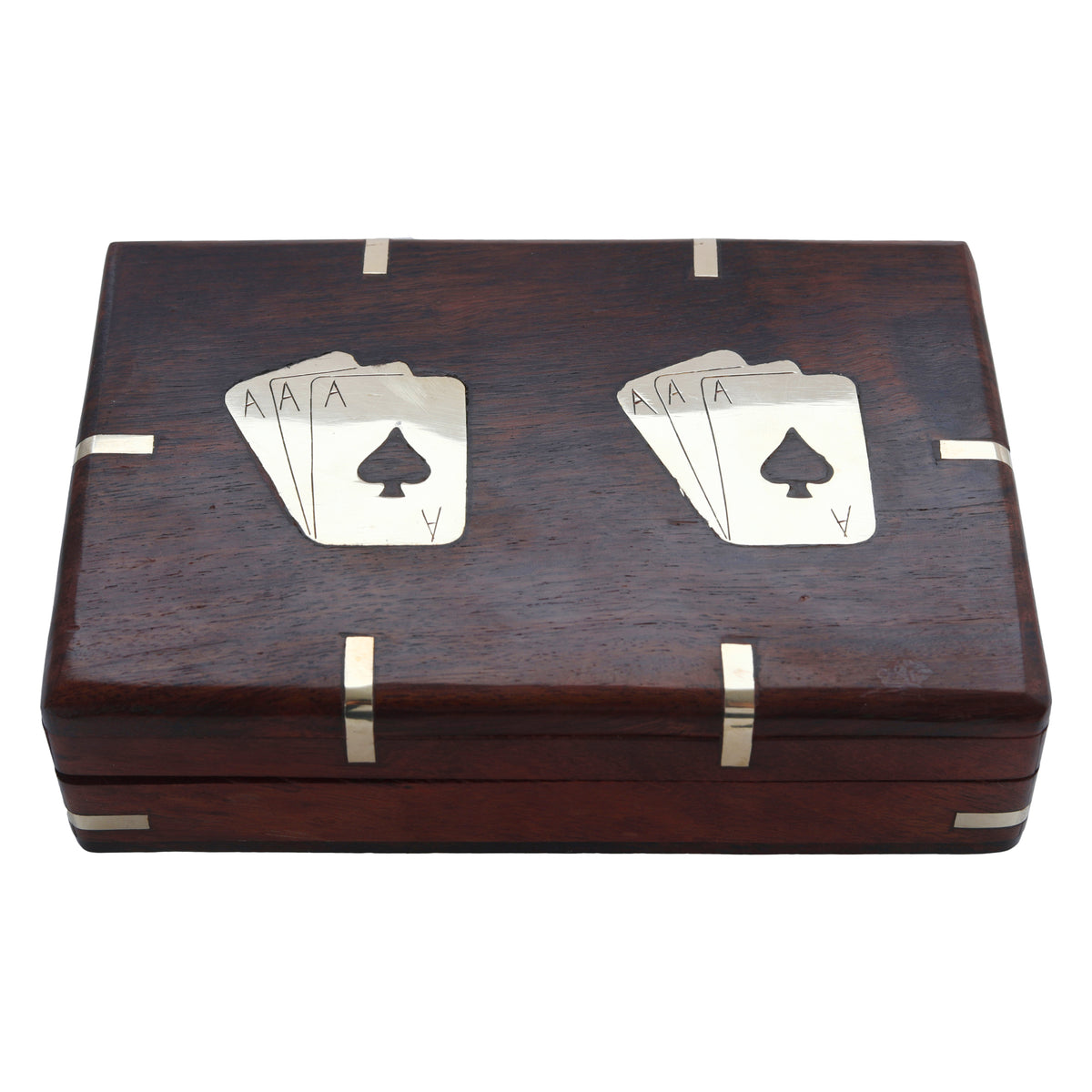 Playing Card Box with Two Set of Playing Cards | Combo Deal | Wooden Playing Card Box